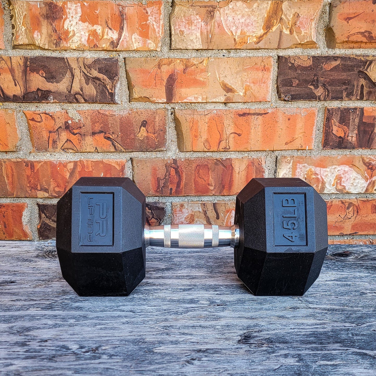 Rubber Hex Dumbbell Set 5-50 LB with Rack